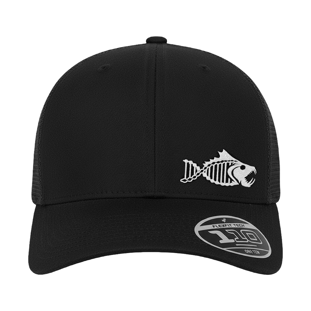 Salty DNA Originals Mesh Snapback Flexfit 110 – Black/Black with White Logo