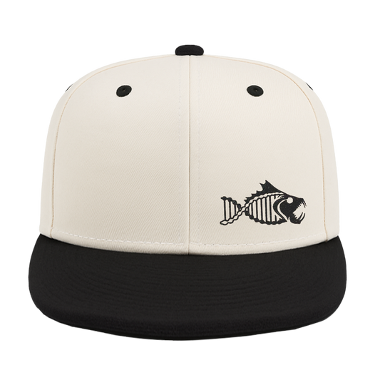 Salty DNA Originals Snapback Flat Bill – Natural/Black with Black Logo